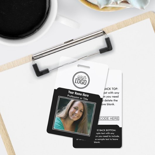 Professionele Medewerker Logo Photo Barcode Zwart Badge