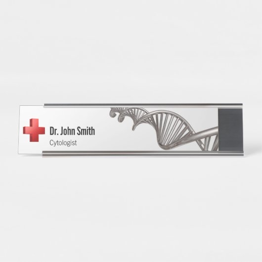 Professionele medische 3D-symbolen KruisDNA Bureau Naambordje (Voorkant)