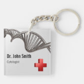 Professionele medische 3D-symbolen KruisDNA Sleutelhanger (Achterkant)