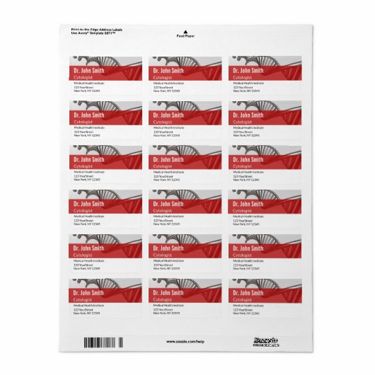 Professionele medische wetenschap DNA-adreslabel Etiket (Full Sheet)