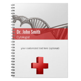 Professionele medische wetenschap DNA Strand Cross Notitieboek