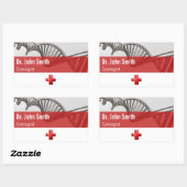 Professionele medische wetenschap DNA Strand Cross Rechthoekige Sticker (Vel)