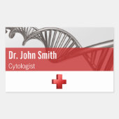 Professionele medische wetenschap DNA Strand Cross Rechthoekige Sticker (Voorkant)