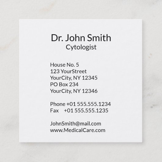 Professionele medische wetenschap DNA Strand Cross Vierkante Visitekaartje (Achterkant)