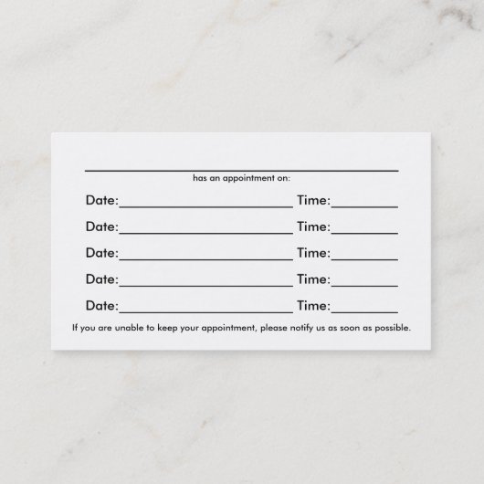 Professionele meervoudige chiropractische Benoemin Visitekaartje (Achterkant)