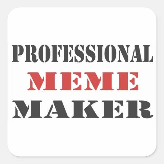 Professionele mememaker vierkante sticker (Voorkant)