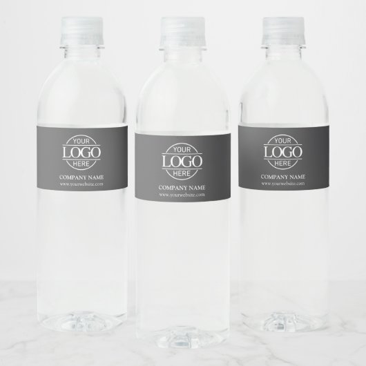 Professionele Merk Grijs Bedrijf Business Logo Waterfles Etiket (Flessen)
