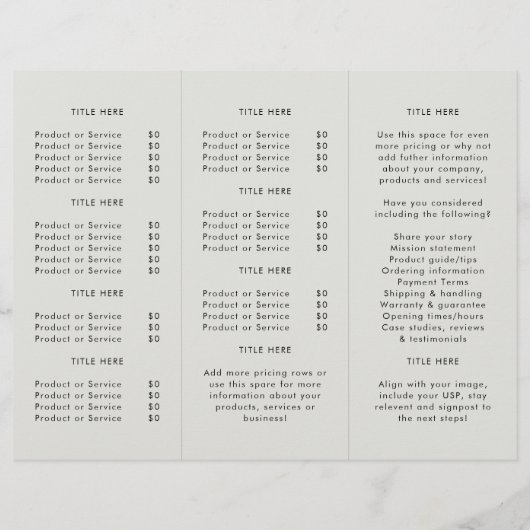 Professionele Merk Grijs Trifold Brochure (Achterkant)