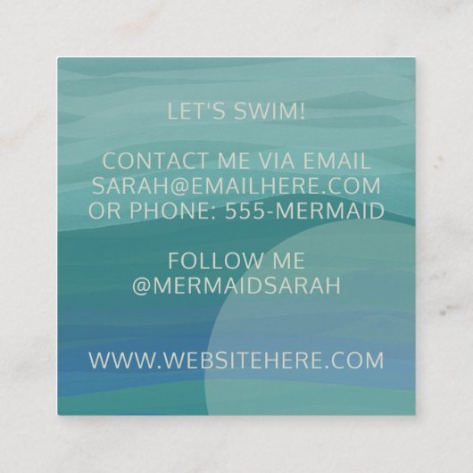 Professionele Mermaid Square Visitekaartjes (Achterkant)