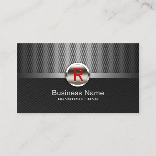 Professionele Metaal Monogram Bouw Visitekaartje (Voorkant)