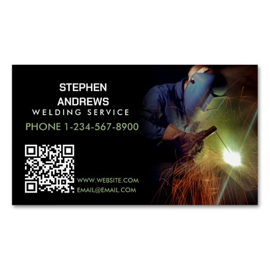 Professionele metaallasfabricage QR-code Magnetisch Visitekaartje (Voorkant)