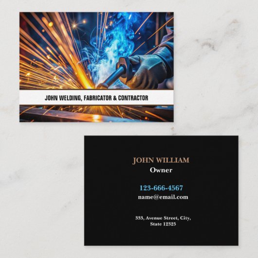 Professionele Metaallasser, Fabricagecontractant Visitekaartje (Voorkant / Achterkant)