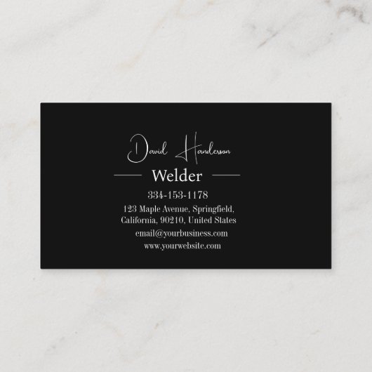 Professionele metaallaswerpers visitekaartje (Achterkant)