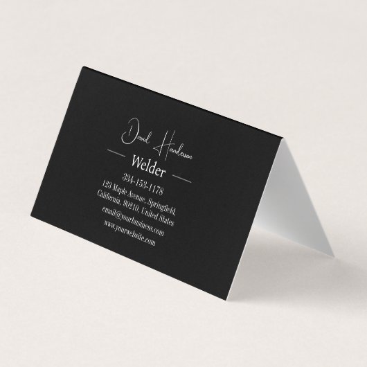 Professionele metaallaswerpers visitekaartje (Achterkant)