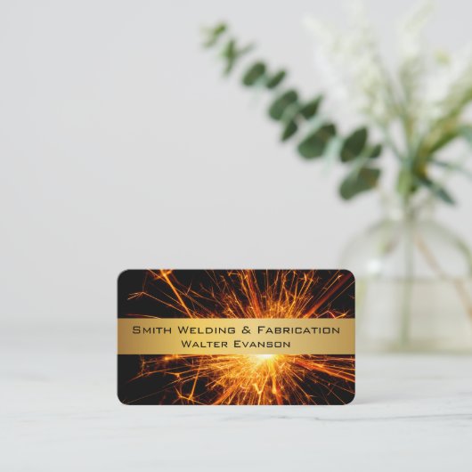 Professionele metaallaswerving visitekaartje (Staand voorkant)