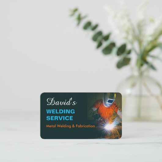 Professionele metaallaswerving visitekaartje (Staand voorkant)