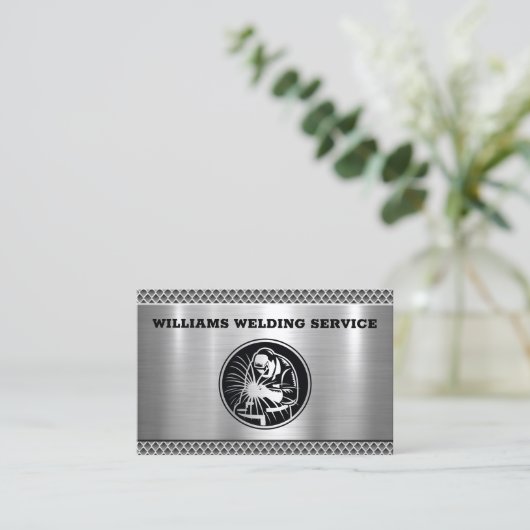 Professionele metaallaswerving visitekaartje (Staand voorkant)