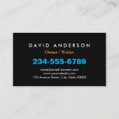 Professionele metaallaswerving visitekaartje (Achterkant)