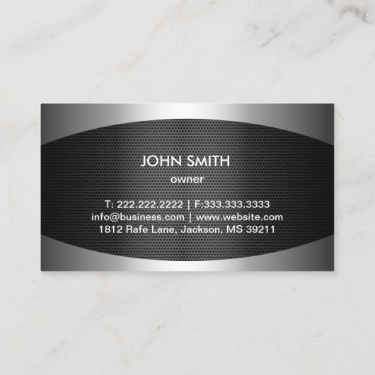 Professionele metalen achtergrond auto visitekaartje (Achterkant)