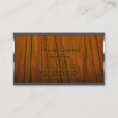 Professionele metalen Lijst Monogram Hout Achtergr Visitekaartje (Achterkant)