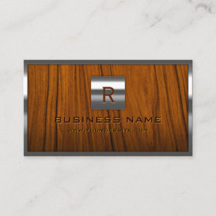 Professionele metalen Lijst Monogram Hout Achtergr Visitekaartje