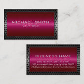 Professionele metalen maroon-grens visitekaartje (Voorkant / Achterkant)