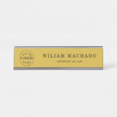 Professionele Metallic Gold Naam Bord voor Attorne Bureau Naambordje (Voorkant)