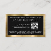 Professionele Metallic Goud Zwart QR Notaris Publi Visitekaartje (Achterkant)