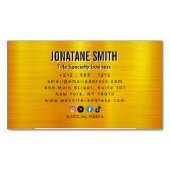 Professionele metallic look magnetisch visitekaartje (Voorkant)