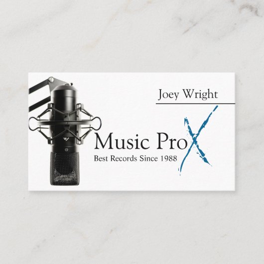 Professionele microfoonmuziekopnamStudio Visitekaartje (Voorkant)