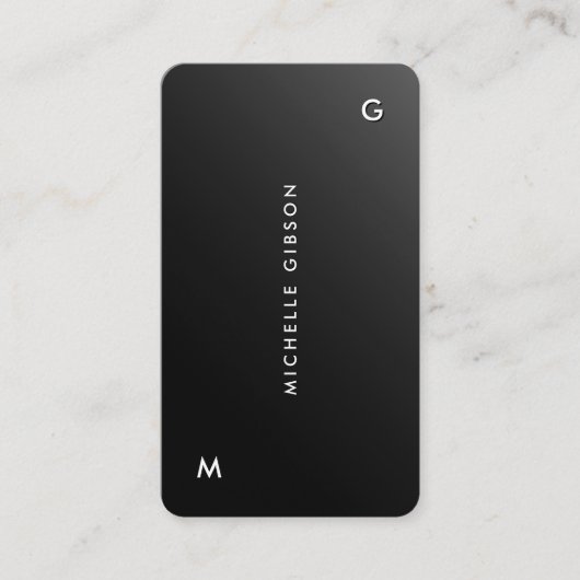 Professionele Minimal Black Ombre Eenvoudig Visitekaartje (Voorkant)