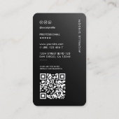 Professionele Minimal Black Ombre Eenvoudig Visitekaartje (Achterkant)