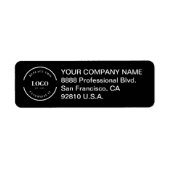 Professionele Minimal Business Logo Zwart Wit Etiket (Voorkant)