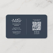 Professionele Minimal Charcoal Blue Visitekaartje (Achterkant)