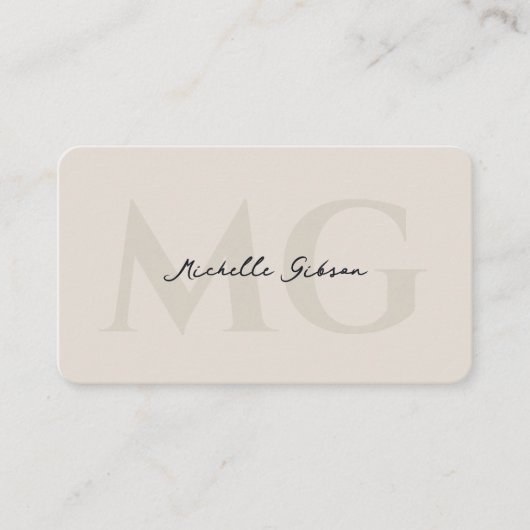 Professionele Minimal Simple Sand Modern Visitekaartje (Voorkant)