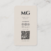 Professionele Minimal Simple Sand Modern Visitekaartje (Achterkant)