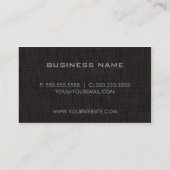 Professionele minimale BLACK-linnen - MONOGRAM Visitekaartje (Achterkant)