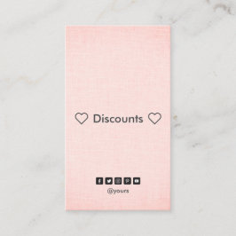 Professionele minimale Blush Linen Discount Vertic Visitekaartje