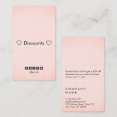 Professionele minimale Blush Linen Discount Vertic Visitekaartje (Voorkant / Achterkant)