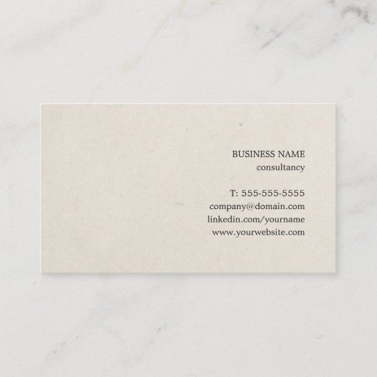 Professionele minimale eenvoudige consultant visitekaartje (Achterkant)