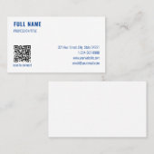 Professionele, minimale eenvoudige QR-code Visitekaartje (Voorkant / Achterkant)