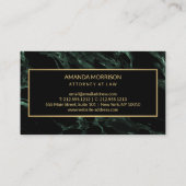 Professionele minimale groene monogram visitekaartje (Achterkant)