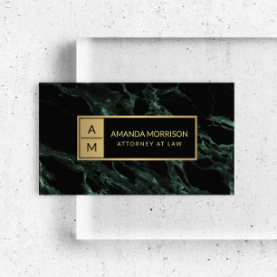 Professionele minimale groene monogram visitekaartje