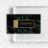 Professionele minimale groene monogram visitekaartje