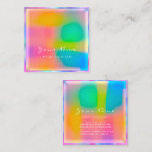 Professionele, minimale holograafmarkering vierkante visitekaartje (Voorkant / Achterkant)