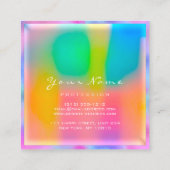 Professionele, minimale holograafmarkering vierkante visitekaartje (Achterkant)