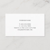 Professionele minimale lichtgrijze witte consultan visitekaartje (Achterkant)