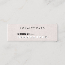 Professionele, minimale Linen Mini Loyalty-kaart Mini Visitekaartje