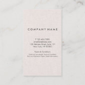 Professionele minimale Linen Vertical Loyalty-kaar Visitekaartje (Achterkant)