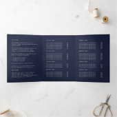 Professionele minimale marine blauwe drievoudige b drieluik kaart (Binnen)